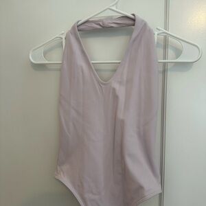 Babaton Light Purple Halter Bodysuit